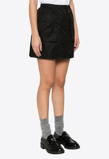 Prada Re-Nylon Triangle Logo Mini Skirt Black 21H002SOOO1WQ8_F0002