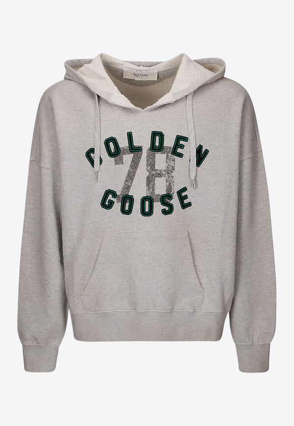 Golden Goose DB Vintage Logo Printed Hoodie Gray  GUP02170P001861_60583