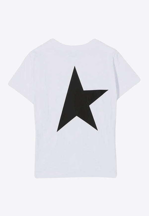 Golden Goose DB Kids Girls Star Logo Print Crewneck T-shirt White GKP01263P000888_10364