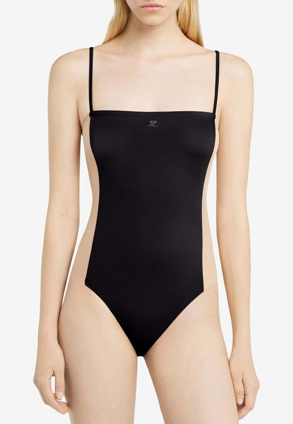 Courrèges Illusion One-Piece Swimsuit Black 125JMB041PA0043_9999