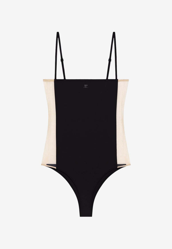 Courrèges Illusion One-Piece Swimsuit Black 125JMB041PA0043_9999