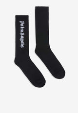 Palm Angels Flames Logo Jacquard Socks Black PMRA001S25FAB003_1001