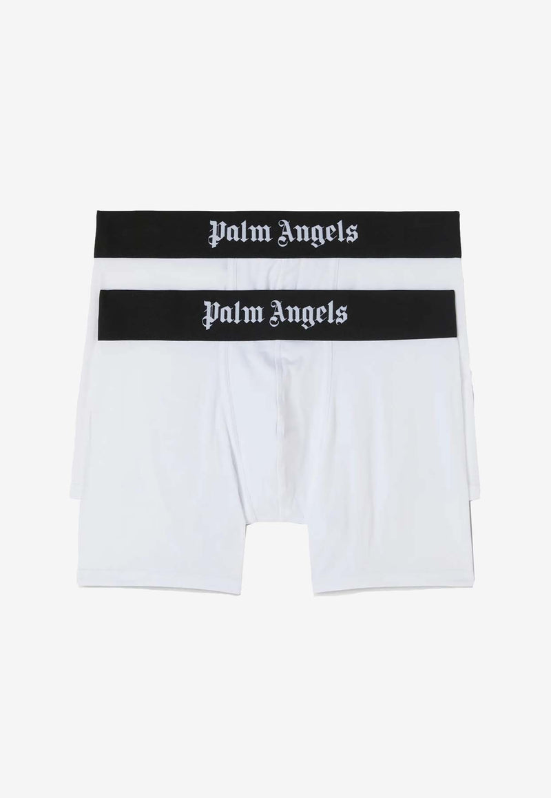 Palm Angels Logo Waistband Trunks -Set of 2 White PMUH009S25FAB001_0110