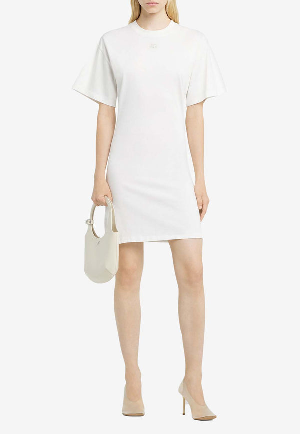 Courrèges Embroidered Logo Mini T-shirt Dress White 125JRO537JS0107_0001