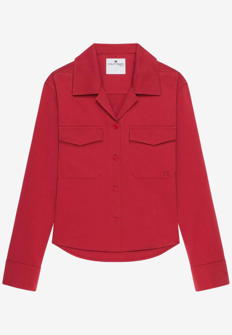 Courrèges Embroidered Logo Utility Shirt Red 125CCH074PL0178_4015