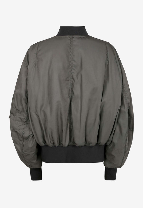 The Attico Anja Zip-Up Bomber Jacket Green 250WCB00070_828