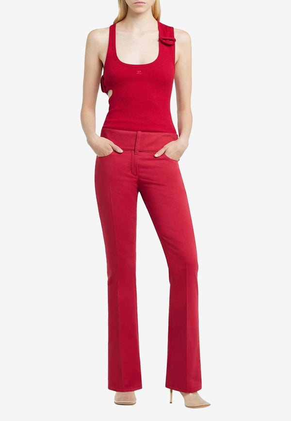 Courrèges Bootcut Belted Pants Red 125CPA316PL0178_4015