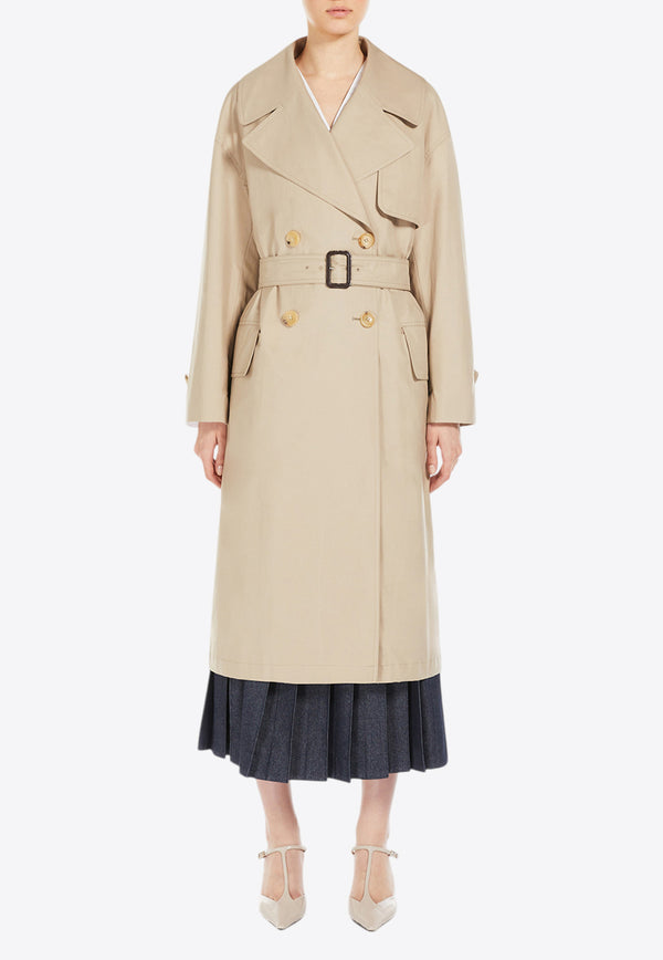 Max Mara Mtrench Double-Breasted Twill Trench Coat Sand 2519021074600MTRENCH_13