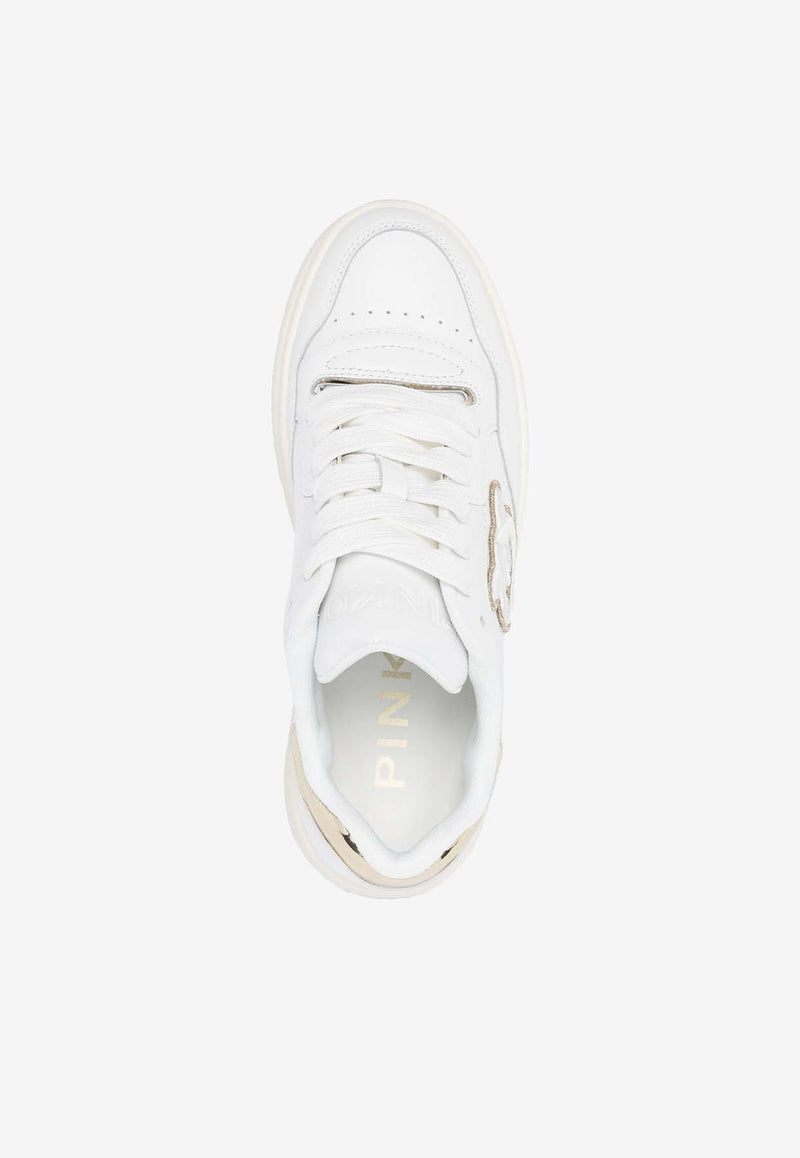 PINKO Ariel 15 Leather Low-Top Sneakers White SS0077P014_ZIA