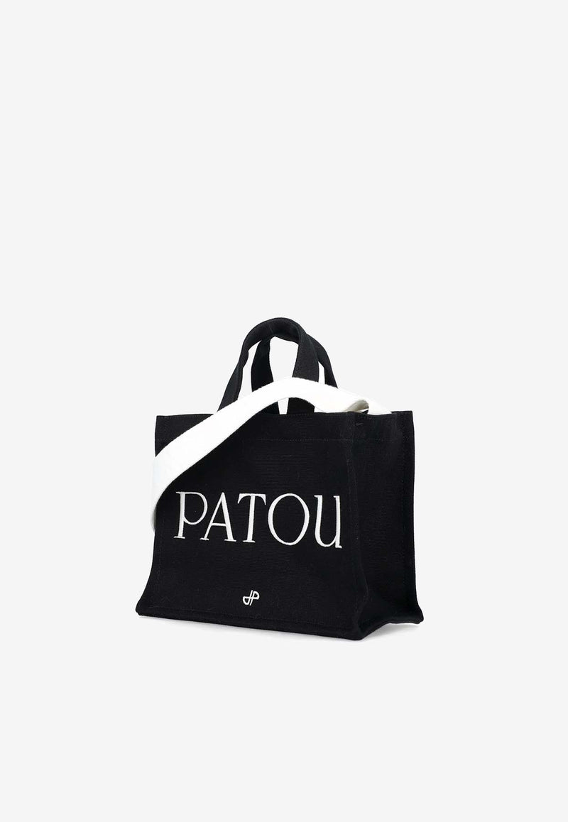 Patou Small Canvas Tote Bag Black AC0440076_999B