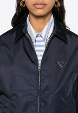 Prada Re-Nylon Logo Zip-Up Jacket Blue 292246SOOO1WQ8_F0SVF