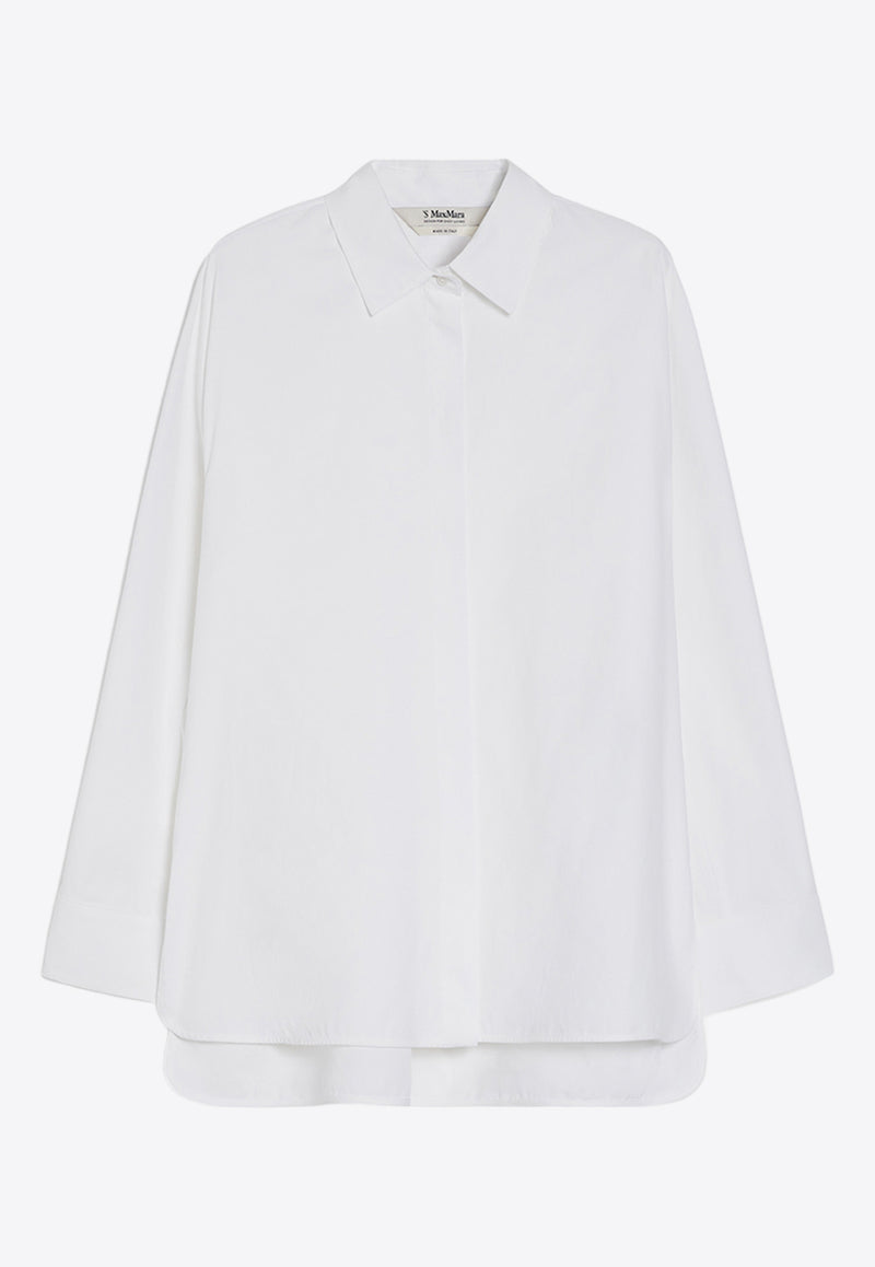 Max Mara Conero Oxford Long-Sleeved Shirt White 2519191031600CONERO_2