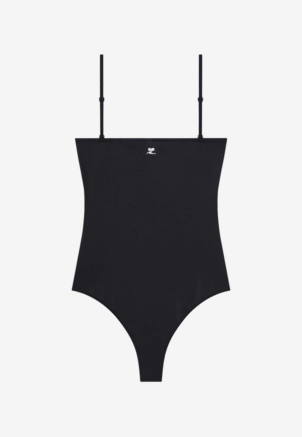 Courrèges Heritage One-Piece Swimsuit Black 125JMB042PA0043_9999