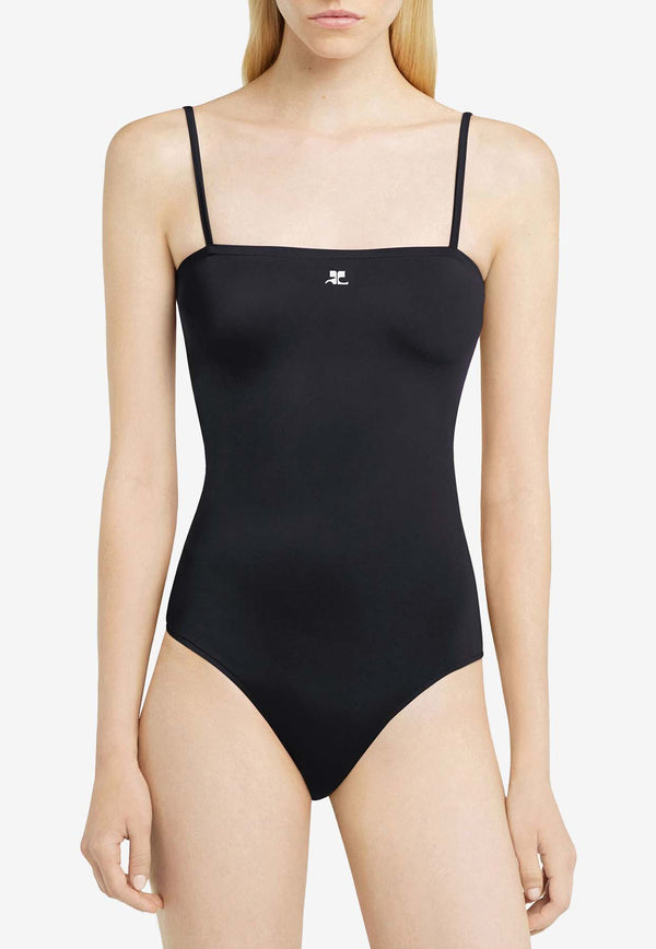 Courrèges Heritage One-Piece Swimsuit Black 125JMB042PA0043_9999