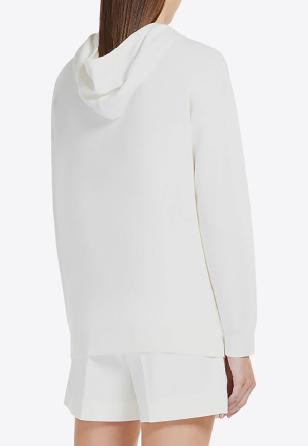 Max Mara Pamir Wool Hooded Sweatshirt White 2421366262650PAMIR_001