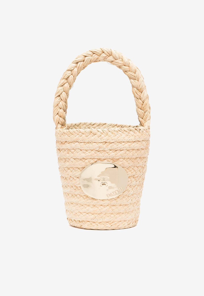 Patou Iconic Raffia Bucket Bag Beige AC0610140_102V