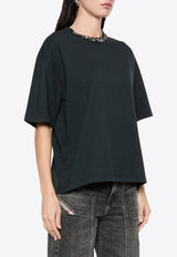 Golden Goose DB Crystal-Embellished Crewneck T-shirt Black GWP01874P001897_90456