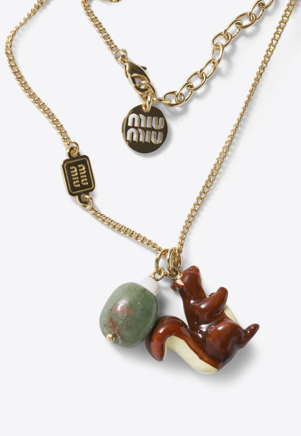 Miu Miu Charms Chain Necklace Gold 5IC1602CUV_F04A0