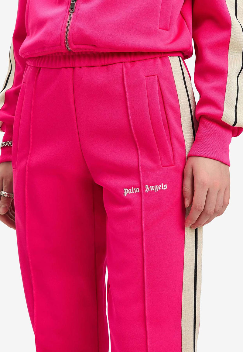 Palm Angels Logo Embroidered Track Pants Pink PWCJ001S25FAB001_3203