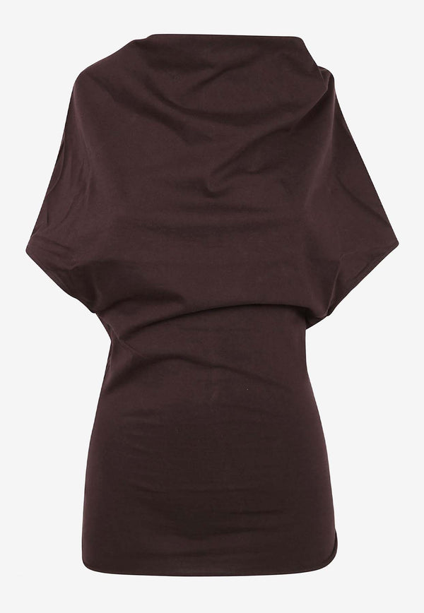 Rick Owens Draped Short-Sleeved Top Brown RP01E7225JA_14