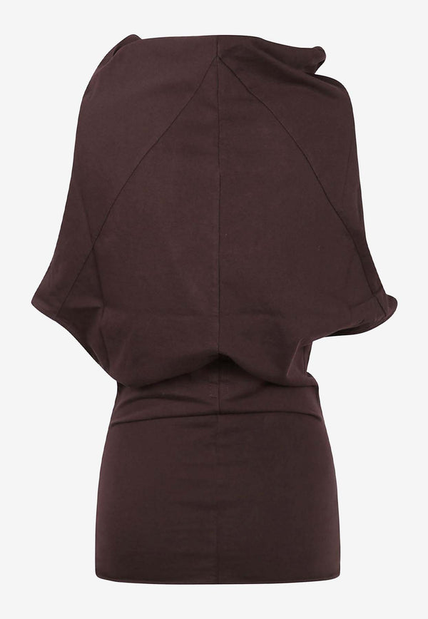 Rick Owens Draped Short-Sleeved Top Brown RP01E7225JA_14