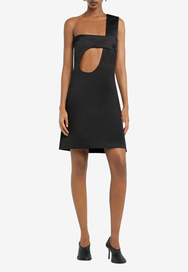 Courrèges Satin Cut-Out Mini Dress Black 125CRO558PL0162_9999