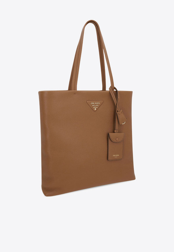 Prada Triangle Logo Leather Tote Bag Brown 1BG550VONT2DKV_F03BH