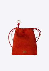 Miu Miu Logo Plaque Suede Pouch Bag Red 5NG0102CTA_F0D17