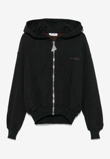 The Attico Zip-Up Hooded Logo Sweatshirt Black 250WCF00015_877