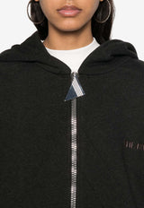 The Attico Zip-Up Hooded Logo Sweatshirt Black 250WCF00015_877