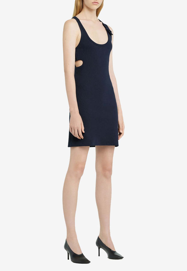 Courrèges 90s Cut-Out Ribbed Mini Dress Navy 125JRO550JS0194_7075