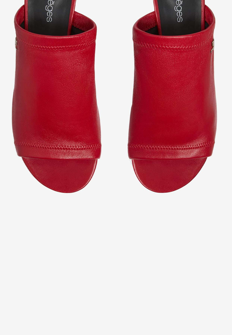 Courrèges Wet Stretch 50 Leather Mules Ruby 125SSD031AG0029_4015