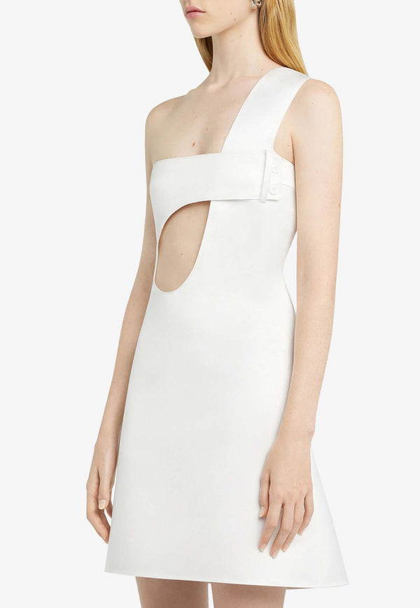 Courrèges Satin Cut-Out Mini Dress White 125CRO558PL0162_0001