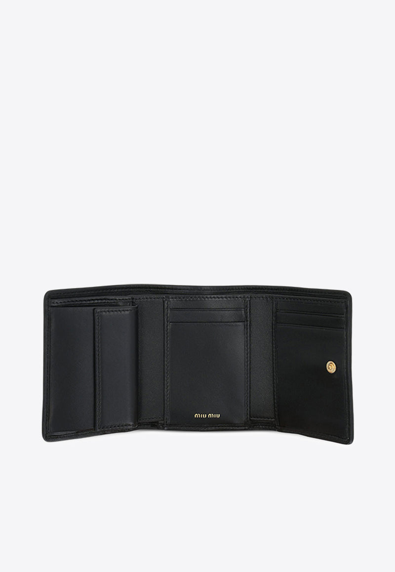 Miu Miu Small Quilted Leather Wallet Black 5MH033AFPP_F0002