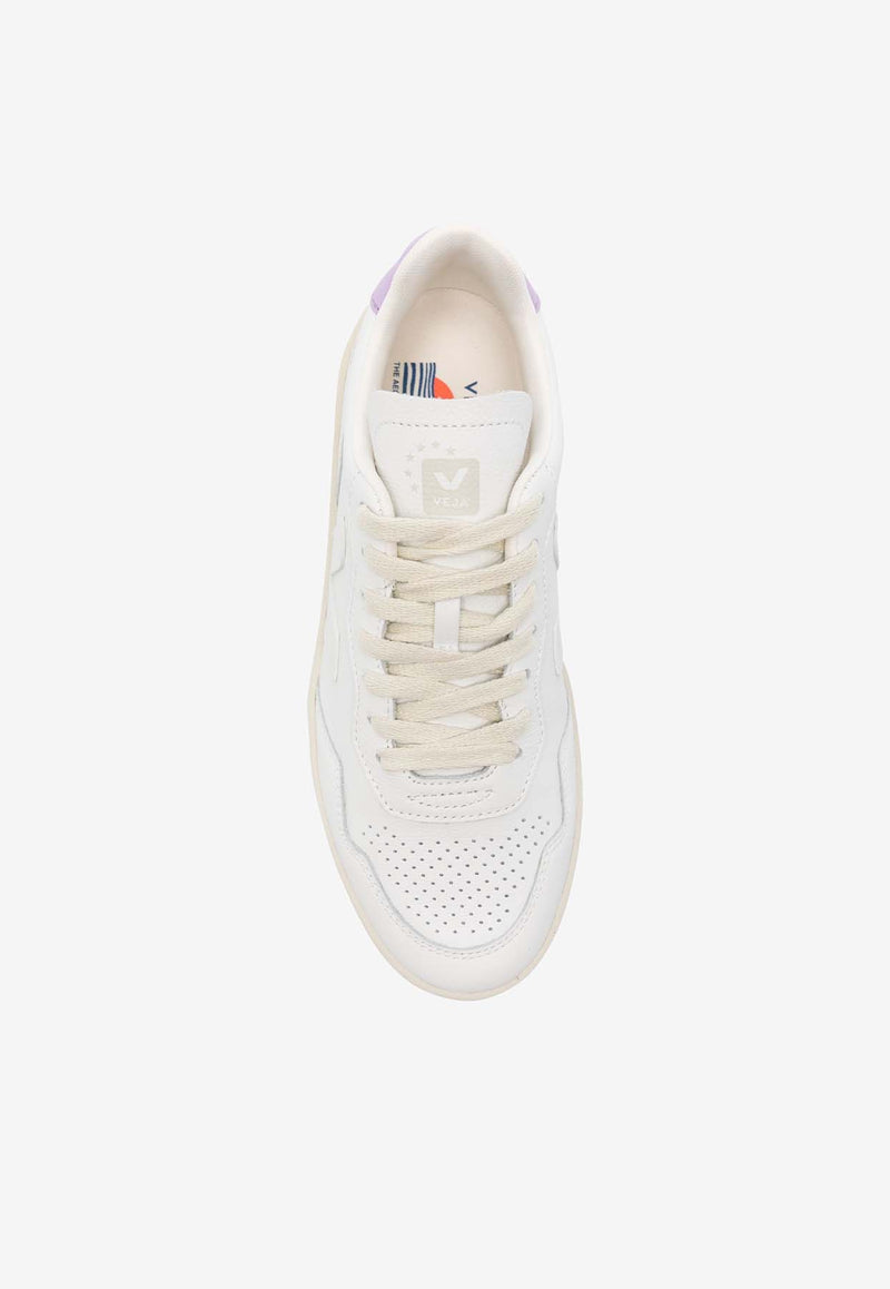 Veja V-90 Leather Low-Top Sneakers White VD2003708A_EXTRA-WHITE/ORCHID