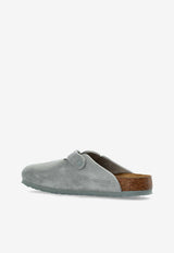 Birkenstock Boston Suede Buckled Clogs Gray 1029212 0-PURE SAGE