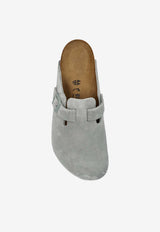 Birkenstock Boston Suede Buckled Clogs Gray 1029212 0-PURE SAGE