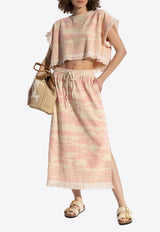 Zimmermann Maxine Toweling Fringed Top Pink 1767TRS254 0-PNKCRMPLM