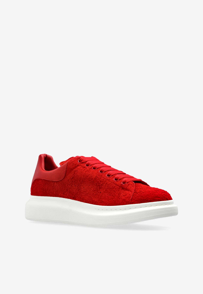 Alexander McQueen Oversized Suede Low-Top Sneakers Red 553680 WIADK-6053