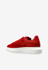 Alexander McQueen Oversized Suede Low-Top Sneakers Red 553680 WIADK-6053