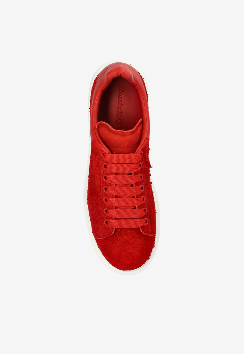 Alexander McQueen Oversized Suede Low-Top Sneakers Red 553680 WIADK-6053