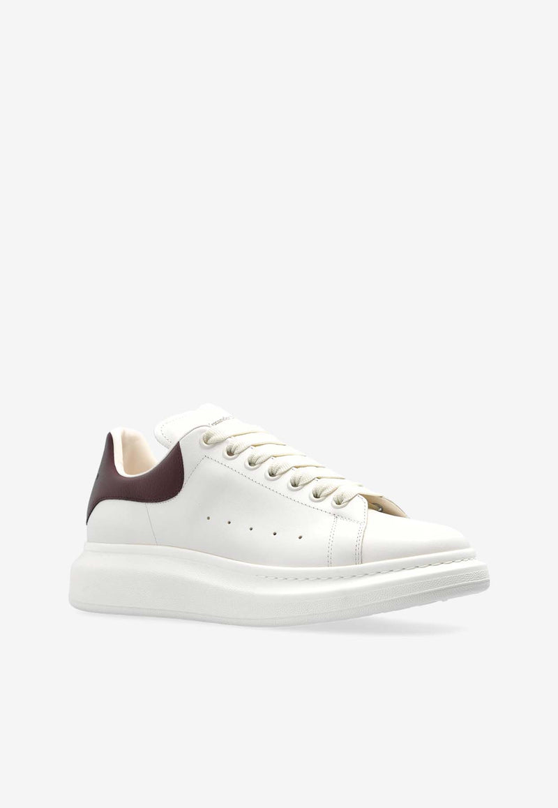 Alexander McQueen Oversized Leather Low-Top Sneakers White 553680 WIACV-9092