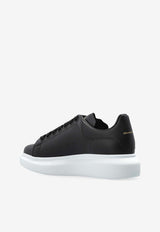 Alexander McQueen Oversized Leather Low-Top Sneakers Black 553770 WIEE0-1000