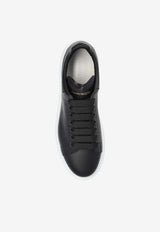 Alexander McQueen Oversized Leather Low-Top Sneakers Black 553770 WIEE0-1000