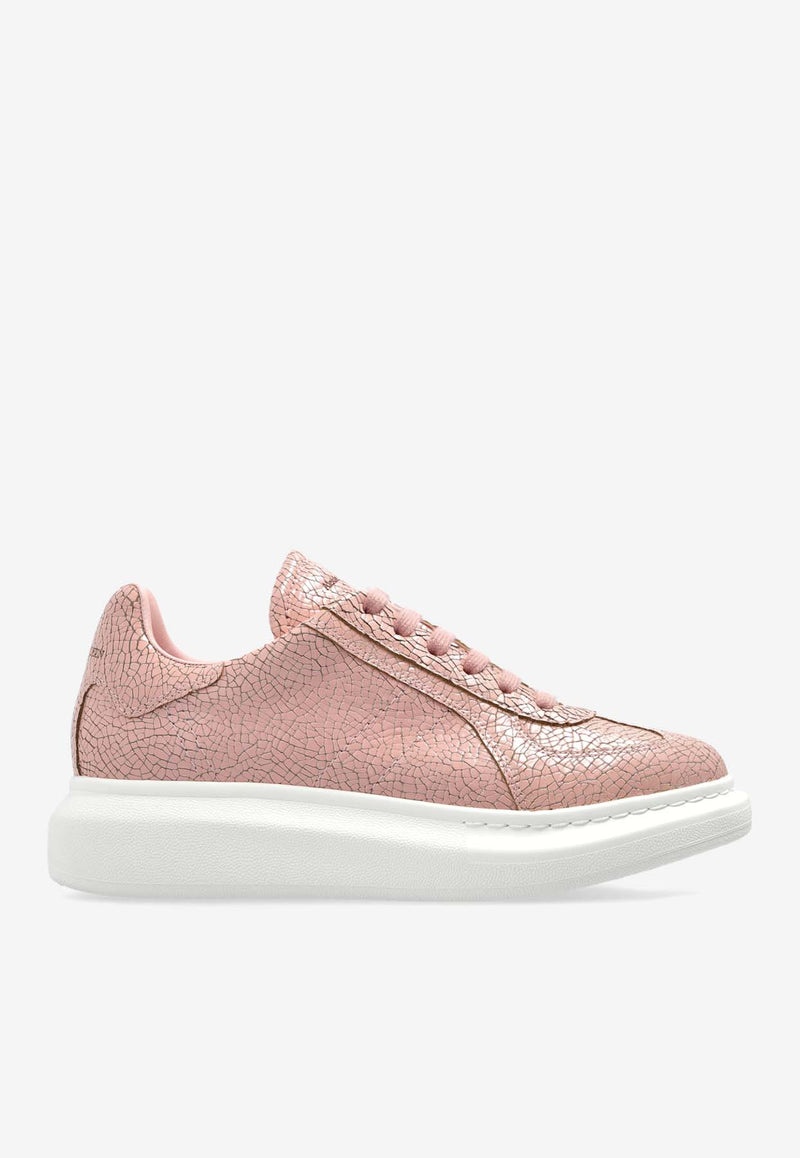 Alexander McQueen Oversized Retro Crackled Low-Top Sneakers Pink 808180 WHACJ-5494