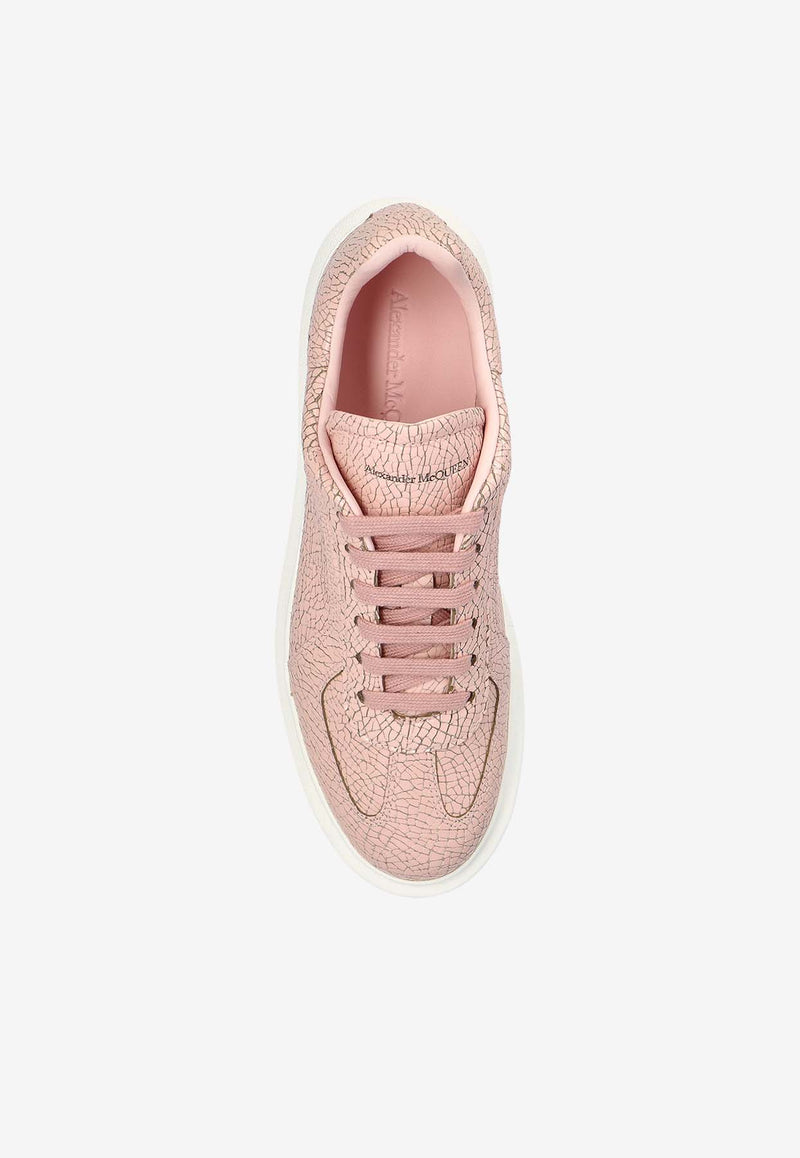 Alexander McQueen Oversized Retro Crackled Low-Top Sneakers Pink 808180 WHACJ-5494