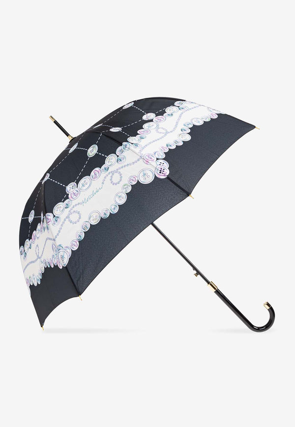 Moschino Buttons Print Umbrella Black 8632 63AUTOA-BLACK