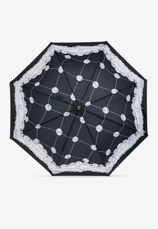 Moschino Buttons Print Umbrella Black 8632 63AUTOA-BLACK