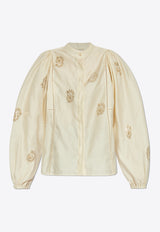 Max Mara Caladio Embroidered Blouse Cream CALADIO 2511111101-001