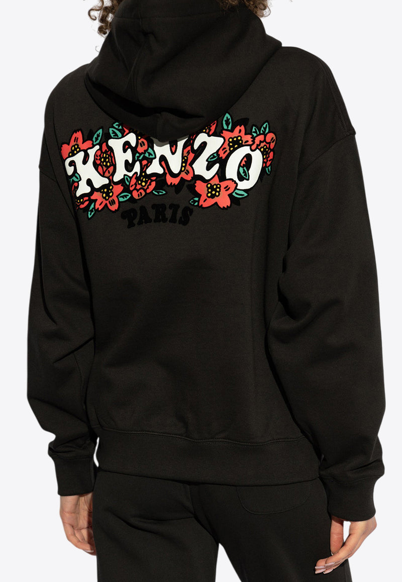 Kenzo Verdy Print Zip-Up Hooded Sweatshirt Black FF52SW186 4MF-99J